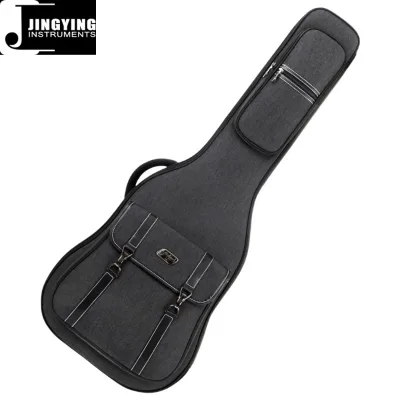 2022 Jingying Music Guitar Accessories,Wholesaler Suspenders Style Oxford Cloth Black Thickened 41 Inch Acoustic Guitar Bags