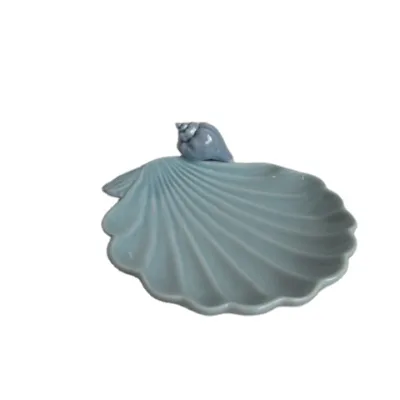 Handmade Simple Fashion Ceramic Ashtray with Clam Shell Design Small Dish Product Type