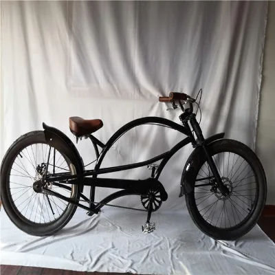 Adult CHOPPER BEACH CRUISER BIKE LOWRIDER STRETCH BICYCLE for MEN Comfort Retro Curved Frame Commuter Bike 24"x3 FAT TIRE