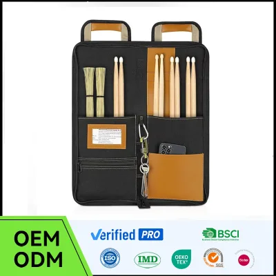 Factory Wholesale OEM Portable Drum Stick Carrier Oxford Drumstick Bag Holder Electronic Organ Stick Storage Carrier Pouch Bag