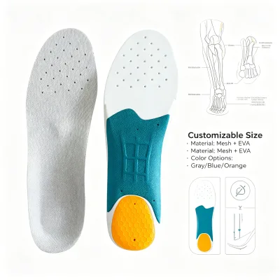 Cuttable Universal Shoe Insole Adjustable Size Shock Absorbing Comfort Stable Arch Support Insoles