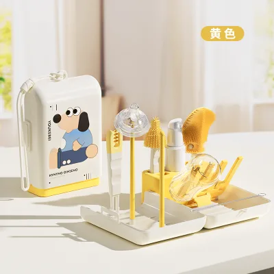 Cute Small Rechargeable LED Night Light Warm Milk Box Lamp Dimmer Timer Touch Control Phone Support for Bedside Use Bottle Brush