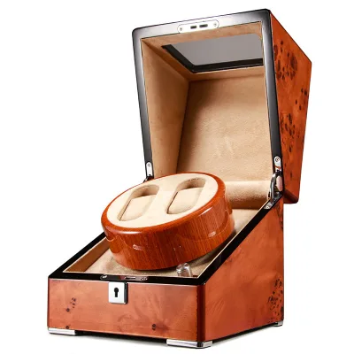 ODM OEM Direct Factory Sale New Exquisite Solid Wood Watch Winder with Automatic Winding Motor Pattern Texture Storage Box