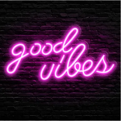 Pink Good Vibes Neon Sign