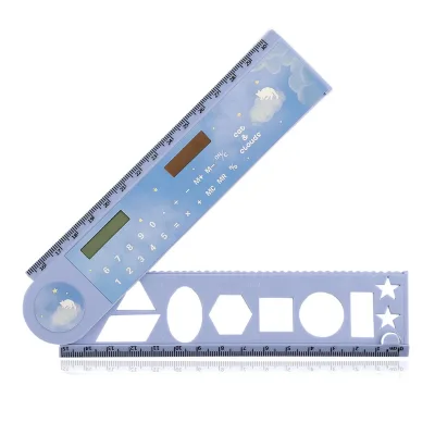 8 Digits Display Calculator with Ruler 30cm Solar Power for Office School Multi-function Calculator Promotional Gift