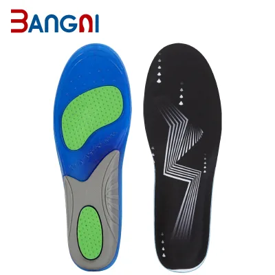 Blue Green TPE Silicone Sports Arch Support Insoles for Man