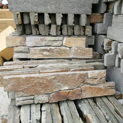 Yellow Wood Grain Flat Stone Used for Wall Decoration Reasonable Price
