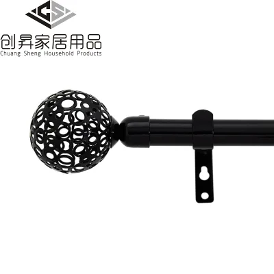 Source-factory Modern Metal Full-range Custom Curtain Rod Sets Spherical Cage Finial Curved/straight Tracks Single/Double