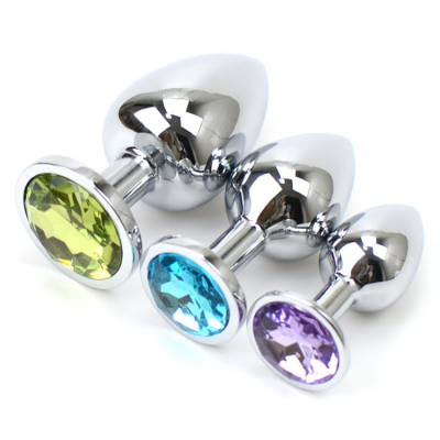 Unisex Diamond Stainless Steel Anal Plug Adult Erotic Sex Toy Metal Adult Erotic Sex Products