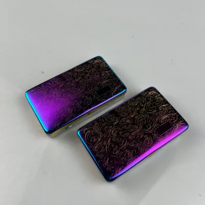 Wholesale Cigarette case Men's Boutique Lightweight Waterproof Metal Cigarette case Dazzling Color