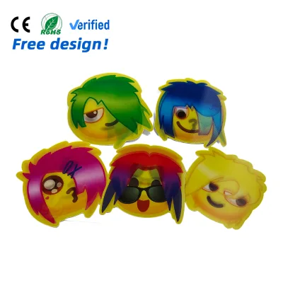 New Wholesale Custom CMYK Offset Printing Two Images Moving Effect 3D Lenticular PVC Plastic Card Back Side Adhesive Sticker