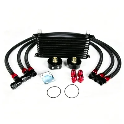 Universal 19 Row Oil Cooler Kit With Oil Filter Relocation Kit Natural Aspirated Turbo JDM Japanese Domestic Market