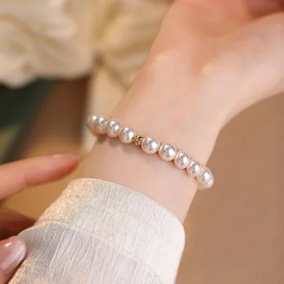 2025 New Wholesale Handmade Elastic Thread Glass Multi-layer Imitation Pearl Beaded Bracelets Fashion Jewelry For Women Men