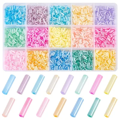 Hot Sale 3mm 6mm Glass Tube Beads Set for DIY Jewelry Making Bracelet Pendant Craft Supplies