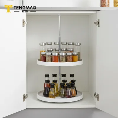 Made in China 18inch Ps+Zink Alloy Plastic Kitchen Storage Counter 360 Rotation Organizer Basket