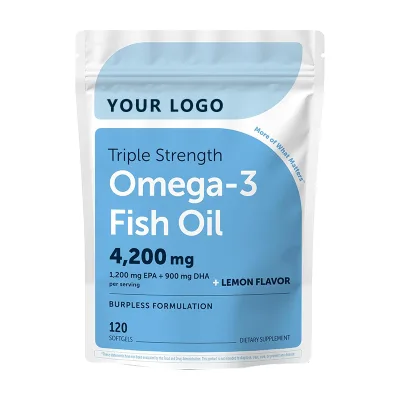 OEM Triple Strength Omega 3 Fish Oil Supplements 4200mg Per Serving 120 Softgels Lemon Flavored Private Label Supplement