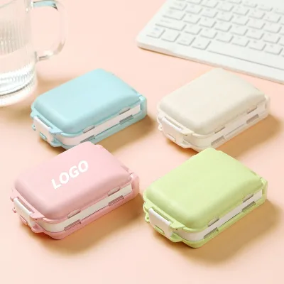 Promotional Foldable Pill Box with Custom Logo, 8-Compartment Three-Tier Travel Organizer