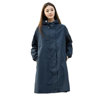 2025 New Fashion Long Polyester Raincoat for Ladies Custom Logo Waterproof Rainwear for Rainy Days and Hiking