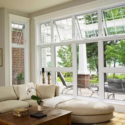 California Modern Design Size Custom Aluminum Frame Swing Bathroom Awning Casement Window