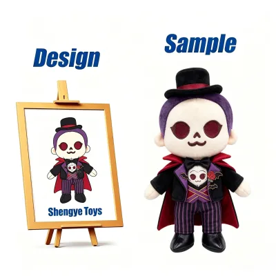 Shengye Professional Manufacturer Customized Vampire Noble Plush Figure Toy Stuffed Character Plushies Doll for Halloween Gift