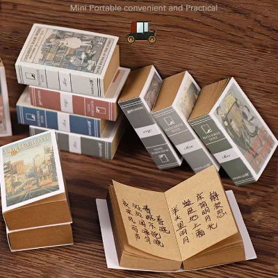 Creative Matchbox Shape Memo Notebook Retro Design Mini Convenient Student Pocket Diary Notebook