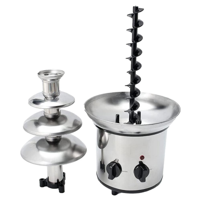 Electric Chocolate Fondue Fountain Machine Stainless Steel  Chocolate Candy Butter Cheese
