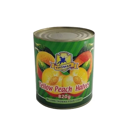 Chinese Origin Canned Yellow Peach in Halves/ Strips 820g in Sugar