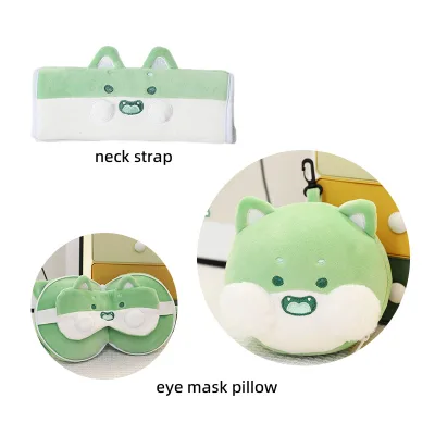 Wholesale Korean Style Cooling Memory Plush Toy Neck Pillow with Character Design 100% Cotton Filling Customizable Color