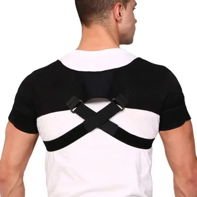 Double Sports Shoulder Support Belt Back Pain Relief Bandage Compression Strap Brace