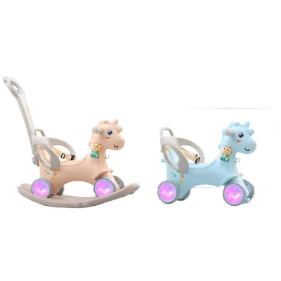 Updated 2 in 1 Indoor Children Kids Plastic Animal Toys Baby Rocking Horse