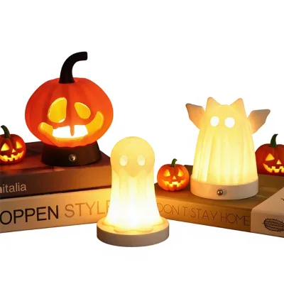 Halloween 3D Stand-Up Printed Pumpkin Lantern Ghost Lamp Bat LightModern Minimalist Safe Voltage Cozy Kids' Compact Light