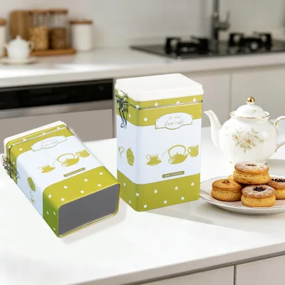 Manufacturer Wholesale Tea Box Packaging Luxury for Tin Custom square Tin Box sharp Edges