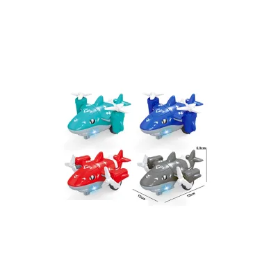 Inertia Two-axis Stunt Shark Airplane Toy (with Light)
