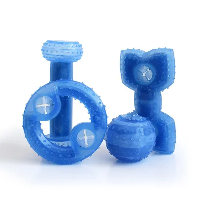 2025 Custom Pet TPR Leaking Food Water-filled Frozen Toys Puzzle Teeth Grinding Teeth Chewing Dog Toys