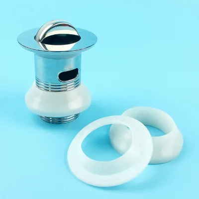 Bathroom Sink Drain Assembly 37mm Upper Lower Rubber Gaskets; Steel-Head Basin Repair Kit Flip Plate; Waterproof Sealing Ring