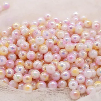 New Round Beads Can Be Threaded to Decorate Pearls in Multiple Colors Handmade Round Beads