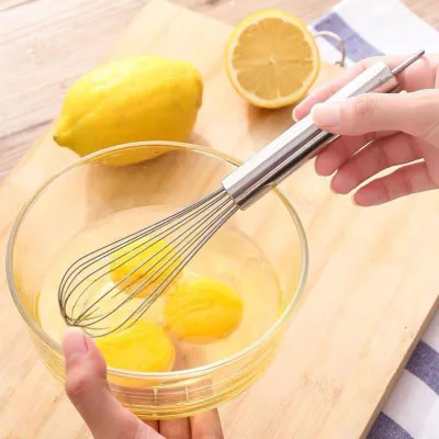 1pc Stainless Steel Whisk Manual Whisk Stick Whisk Cake Flour Whisk Multi-purpose Kitchen Household Baking Tool