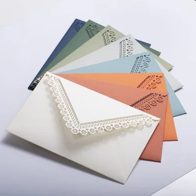 Western Style Triangular High-end Hollow Carved Window Envelope Making Gift Envelopes Weddings 180mm*127mm 10 Colors Paper
