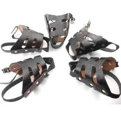 Dog Muzzle Anti-Biting Anti-Barking Leather Mask for Small Medium Large Dogs Wholesale Lightweight
