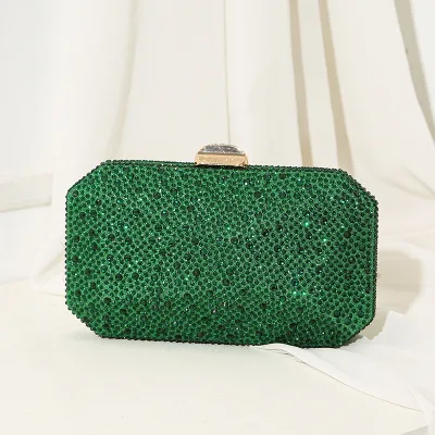 Shiny Geometric Cut Rhinestone Small Box Bag, Women's Fashion Temperament Dinner Bag Full Diamonds Clutch Sparkling Banquet Bag