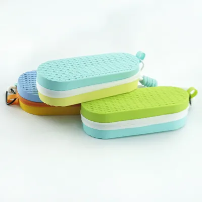 Travel Beach Eyeglasses Case Quick-Drying Custom Silicone Glasses Case for Swimming Goggles Fashionable Zipper