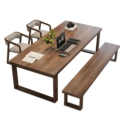 High-Grade South American Black Walnut Large Modern Workbench Home Dining Desk with Storage All-in-One Living Room Desk