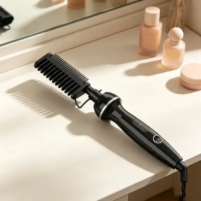Multi Use Hair Styling Heating Comb with LED Indicator Electric Comb 55w Powerful Hair Straightener 5temp Hair Styler for Female