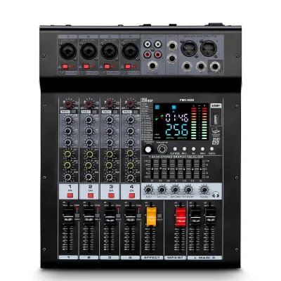 Professional 4 Channel Dj Controller Audio Console Mixer Compatible Mixer Audio Professional 256 Dsp Best Audio Mixer for Church