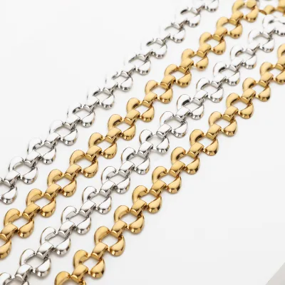 Stainless Steel Gold Plated Simple Water Drop chain Bag Strap High Polished Exaggerated Stainless Steel Chain for Make Jeweley