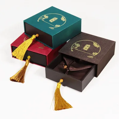Inheritance Jewelry Box, Tassel, Ancient Method Gold Bracelet, Pendant Packaging Box, Ancient-style Storage Box