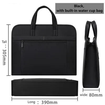 Customizable Large-capacity Zipper Soft Bag Waterproof Oxford Cloth Polyester Lining Unisex Business Storage Briefcase Meeting