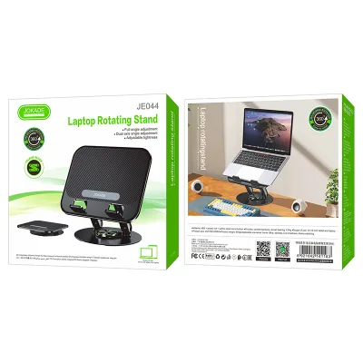 JOKADE Adjustable Laptop Stand with 360 Rotating Base, Ergonomic Laptop Stand for Desk, Foldable & Portable Laptop Riser