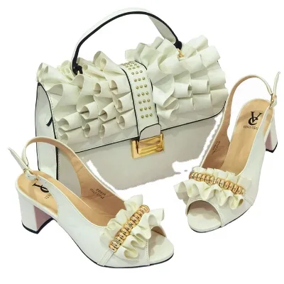 AB9073 Fashion New Design Red Nigeria Wedding Shoe and Bag  Women High Heels