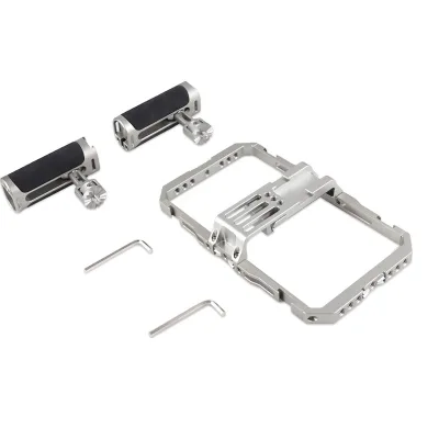 Universal Aluminum Phone Stabilizer Cage Smartphone Video Rig with Dual Handles Mic Clip Slotfor Vlogging / Video Shooting